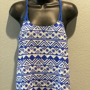 SOLD! Tribal Tank Blue and White